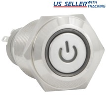 16Mm 12V Momentary Push Button Power Switch Stainless Steel White Led Wa... - $15.99