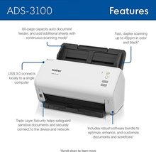 BROTHER ADS 3100  40PM  High-Speed Desktop Scanner  Compact  - £265.98 GBP