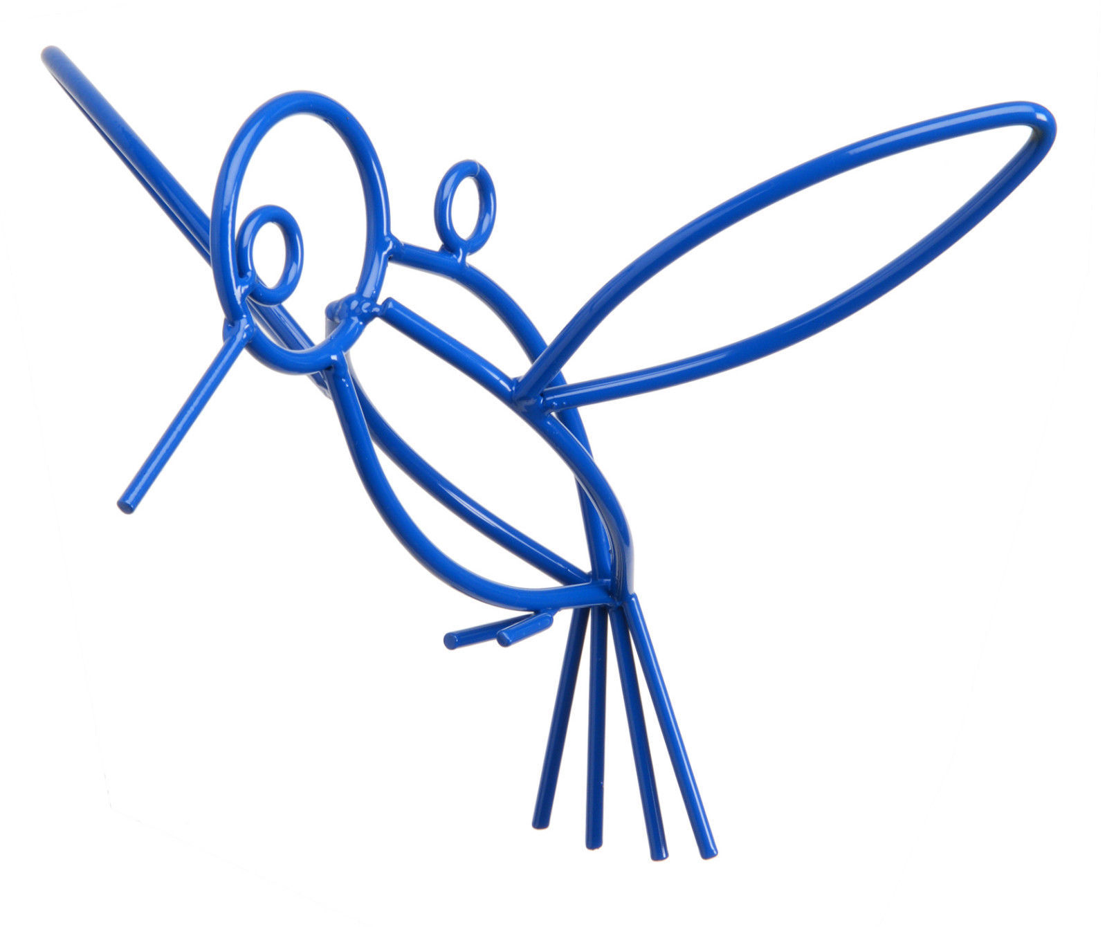 BLUE HUMMINGBIRD Wrought Iron Garden Hanger Amish Handmade Lawn Wall Dec... - $34.97