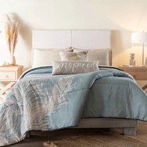 Pampas Leaves Decorative Reversible Comforter Set 5 Pcs Queen Size - £105.16 GBP