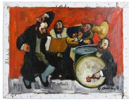 &quot;Chassidic Dance&quot; by Adolf Adler Signed Oil on Canvas 12&quot; x 16&quot; w/ CoA - £1,446.83 GBP