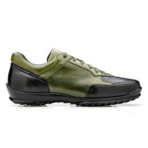 Men's Belvedere Sneakers Corvo Genuine Ostrich/Italian Leather Black/Olive Y36 image 3