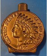 Avon Bravo Aftershave Coin 1877 Indian Penny 4 oz Empty Collectable Bottle - $4.20