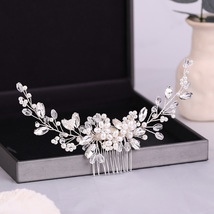 Elegant Crystal Noiva  Hair Comb Bride Tiara Crown Hair Clips Headdress Flower J - £8.78 GBP
