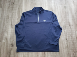 Callaway Men’s Navy Blue Fleece Lined 1/4 Zip Pullover Shirt XXL - $20.22