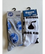 Chocolate Candy Socks Set Men’s Crew Sz 6-12 Hershey Kisses And York-NEW! - $7.99
