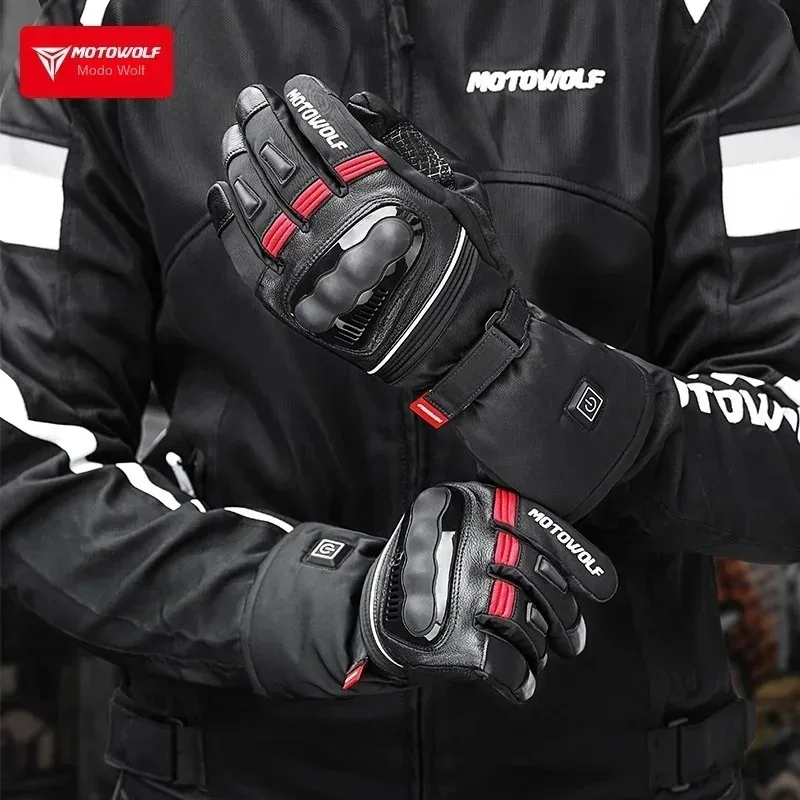 Winter Motorcycle Riding Heating Gloves Touch Screen Warm Waterproof Heating - £83.11 GBP