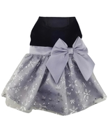Black velvet Dress with Gray skirt overlaid with Shimmery Snowflakes Siz... - $34.99