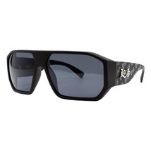 Locs Sunglasses Men&#39;s Black Geometric Square Frame Gangster Hip Hop UV 400 - £16.97 GBP