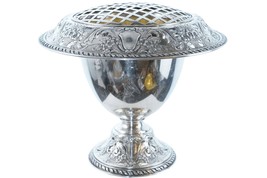 Gorham Sterling Pierced Centerpiece Compote with flower holder insert A9433 - $2,623.50