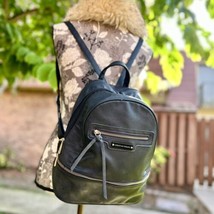 Christian Siriano Backpack Handbag Purse Black Gold Vegan Leather Payless - $23.38