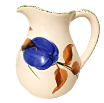 Avoca Blue Ireland Ceramic Pitcher White with Hand Painted Floral 5&quot;H 5.5&quot;W - £8.48 GBP