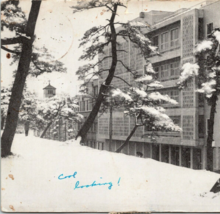 c1967 Sophia University in Snow Winter Trees Japan Stamps Posted Chrome Postcard - £27.52 GBP