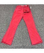 Mavi Anika Jeans Women 26x25 Red Mid Rise Crop Flare Denim Pants Outdoor... - $54.49 CAD