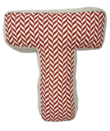 Bloomingville Decorative Red/White Linen &quot; T&quot; Shaped Throw Pillow - $19.46 CAD