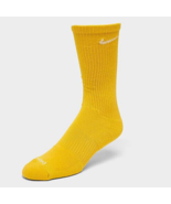 2 PAIR NIKE EVERYDAY Performance Cushion Crew Socks YELLOW WHITE YOUTH 5... - $25.34