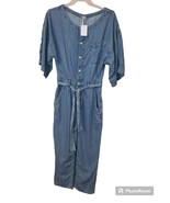 Free people Marley Cover All Jumpsuit Indigo Blue Size M 3/4 Sleeve - $65.93 CAD