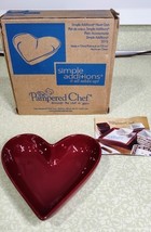 Pampered Chef Simple Additions Heart Shaped Dish Bowl  Cranberry Red NIB... - $10.99