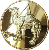 Camel Circle Triangle 22k Gold Plated AA Medallion Chip Sobriety Token - £11.18 GBP