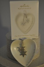 Hallmark - Our 1st Christmas Together - Heart with 2 Stars - Porcelain Ornaments - £10.82 GBP