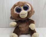 Ty Beanie Boos small plush Coconut brown tan monkey purple glitter eyes - $9.35