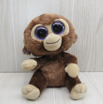 Ty Beanie Boos small plush Coconut brown tan monkey purple glitter eyes - $9.35