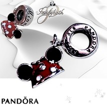 Pandora Disney Minnie Mouse Ear Hat Dangle Charm Parks Exclusive US SELLER - $687.39 MXN