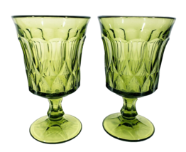 Noritake Perspective Green Water Ice Tea Glasses Goblets Set of 2 Vintage - $23.36