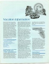 Vacation Information Booklet Walt Disney World 1980&#39;s - $47.52
