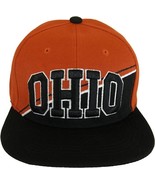 Ohio Diagonal Split Color Font Snapback Baseball Cap (Red/Black) - $19.95