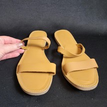 MADEWELL Sandal The Boardwalk Double Straps Slide Size 9 Desert Camel Le... - $27.01 CAD