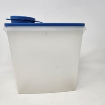 Tupperware Cereal Keeper 469-9 Blue Lid 471-3 8&quot; Tall Vintage Made in USA - $14.80