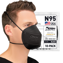 N95 Mask Black MADE in USA Particulate Respirator Protective Face Mask (10-Pack, - £19.48 GBP