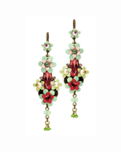 Elegant Floral Flower Drop Earrings w/ Swarovski Crystals for Women 6.5c... - $149.38