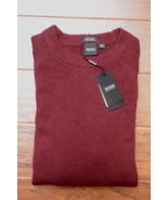 Hugo Boss Men&#39;s Banilo Regular Fit Dark Red 100% Cashmere Knit Sweater S - £89.38 GBP