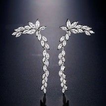RAKOL 2022 New Classic Marquise Cut Cubic Zirconia Drop Earrings For Women Long  - £17.72 GBP