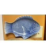 Antique 12.5&quot; Fish shaped bowl / charger Porcelain marked Wanli Ming blu... - €770,80 EUR