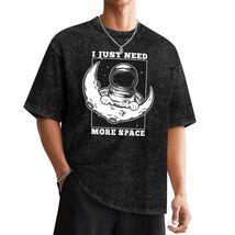 I Need More Space Astronaut Washed Drop Shoulder Cotton T-Shirt (Size S ... - $27.00