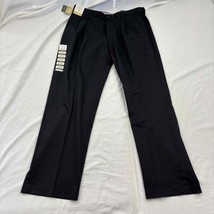 Haggar Mens Premium Khaki Pants Black Iron Free Pleated Front Classic Fi... - £27.09 GBP