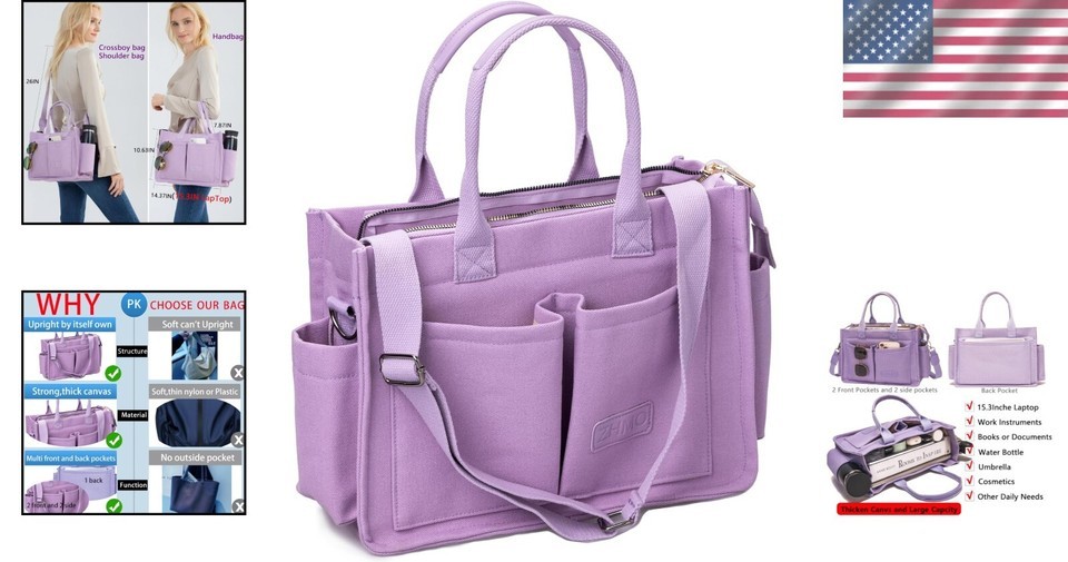 Waterproof Canvas Tote Bag with Adjustable Straps - Stylish for Everyday Use Item image 2