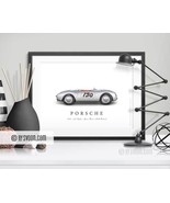 Classic Sports Car Print, Grey Race Car Drawing, GT Grand Tourer Roadste... - $12.00+