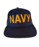Vintage US NAVY Spellout Adjustable Hat Snapback Trucker Cap Made in USA... - £13.88 GBP