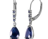 Galaxy Gold GG 14K Solid White Gold Natural Sapphire and Diamond Leverba... - $733.58