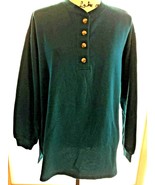 Womens Sarah Bentley Sport Button Down Top Sweatshirt Large Teal ?  SKU ... - $6.88