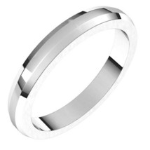 Authenticity Guarantee 
3MM Beveled Edge Wedding Band in 18K White Gold - £449.59 GBP+