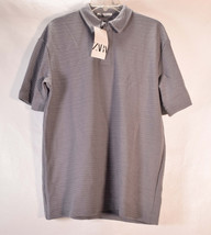 Zara Mens Polo SS Henley T-Shirt Gray M NWT - £31.55 GBP