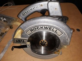 20DD07 Circular Saw, Rockwell Speedmatic 597A, Runs Great, Broken Miter Arm - $186.91