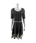 Dress Barn Womens Sweater Dress Size M Gray Cream Half Sleeve Fit Flare ... - $726.42 MXN