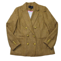 NWT J.Crew Double-breasted Blazer in Gold Herringbone  English Wool Jacket 14 - £126.22 GBP