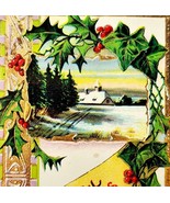 Joyful Christmas 1910s Greeting Postcard Embossed Farmhouse Gold Gel Coa... - $40.99 CAD